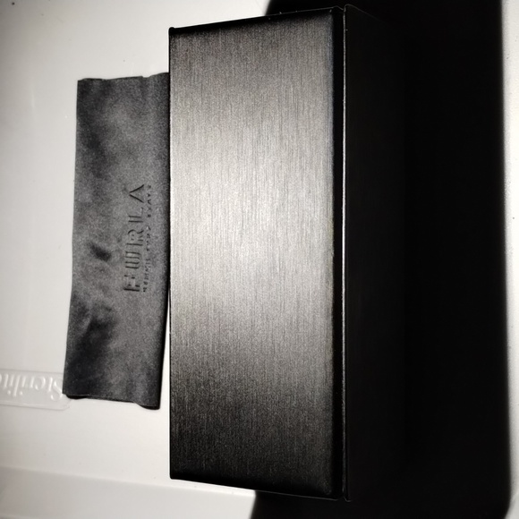 Furla Italy Sunglass Hard Case & cloth black logo nwot - Picture 5 of 11